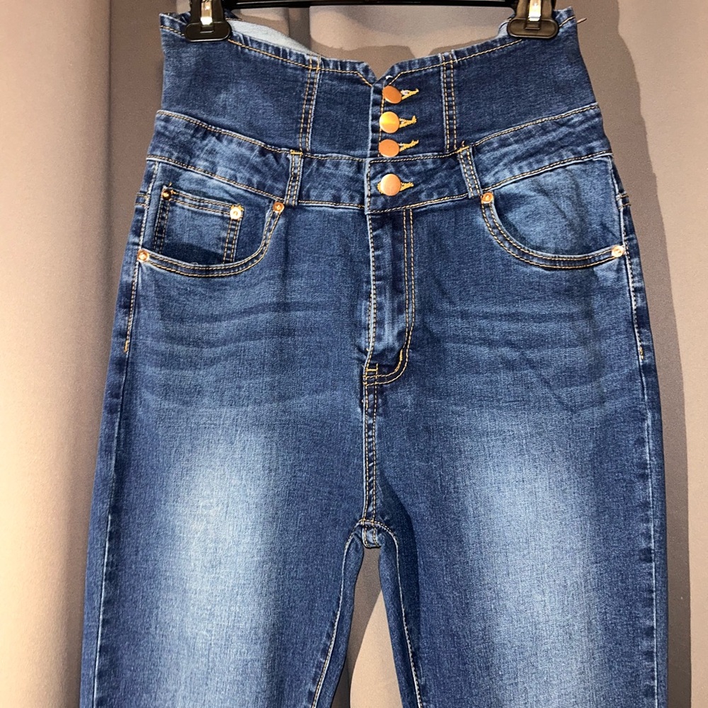 American Bazi High Waisted Bell Bottom Jeans Women’s Large Flare Stretch Denim